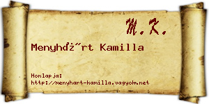 Menyhárt Kamilla névjegykártya