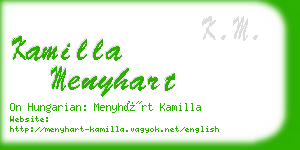 kamilla menyhart business card